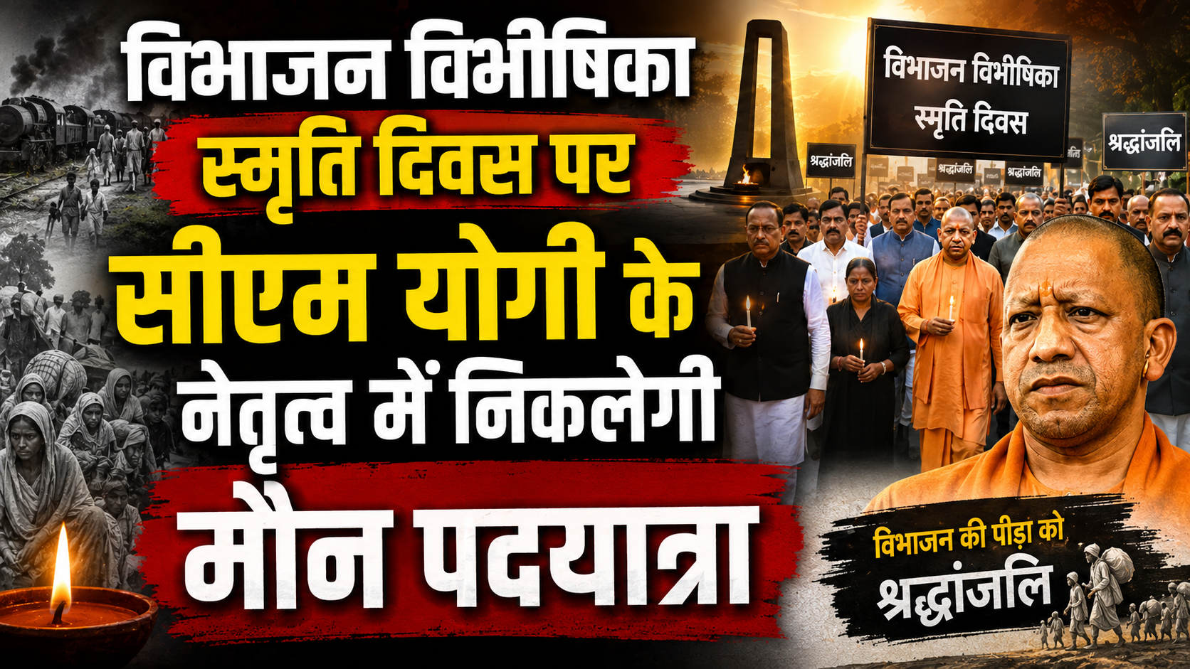 विभाजन विभीषिका स्मृति दिवस पर सीएम योगी के नेतृत्व में निकलेगी मौन पदयात्रा