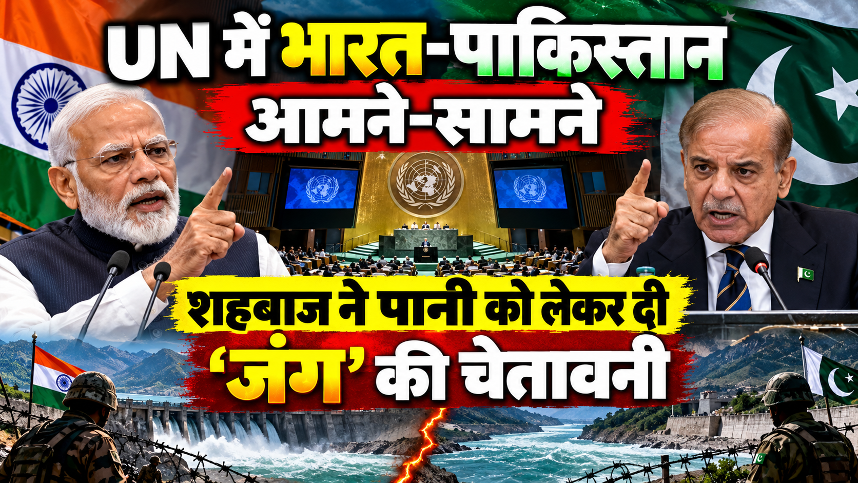 UN में भारत-पाकिस्तान आमने-सामने: शहबाज ने पानी को लेकर दी ‘जंग’ की चेतावनी