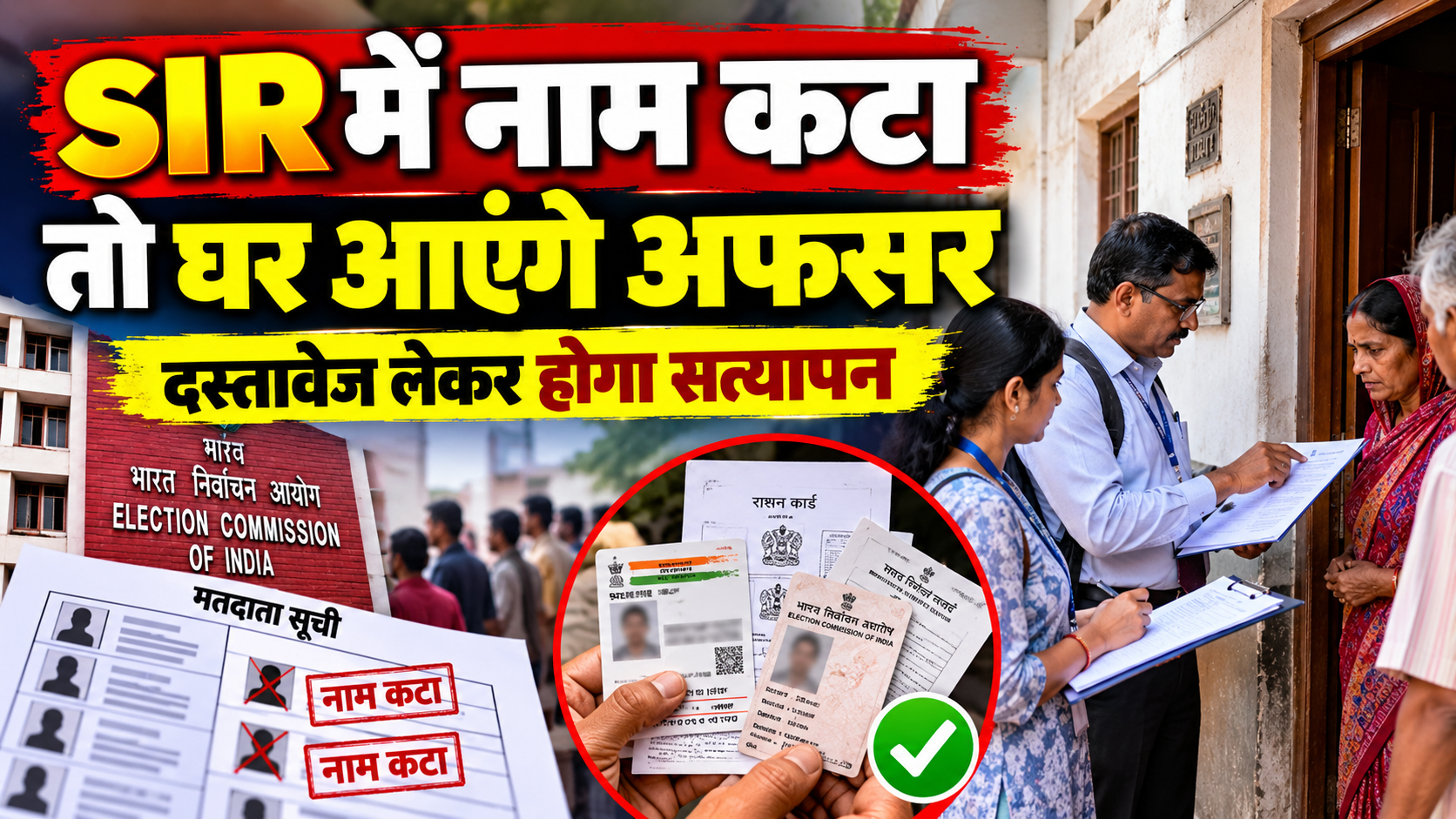 SIR में नाम कटा तो घर आएंगे अफसर, दस्तावेज लेकर होगा सत्यापन