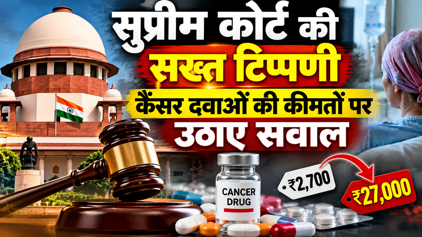₹2,700 की दवा ₹27 हजार में कैसे? कैंसर दवाओं पर सुप्रीम कोर्ट सख्त