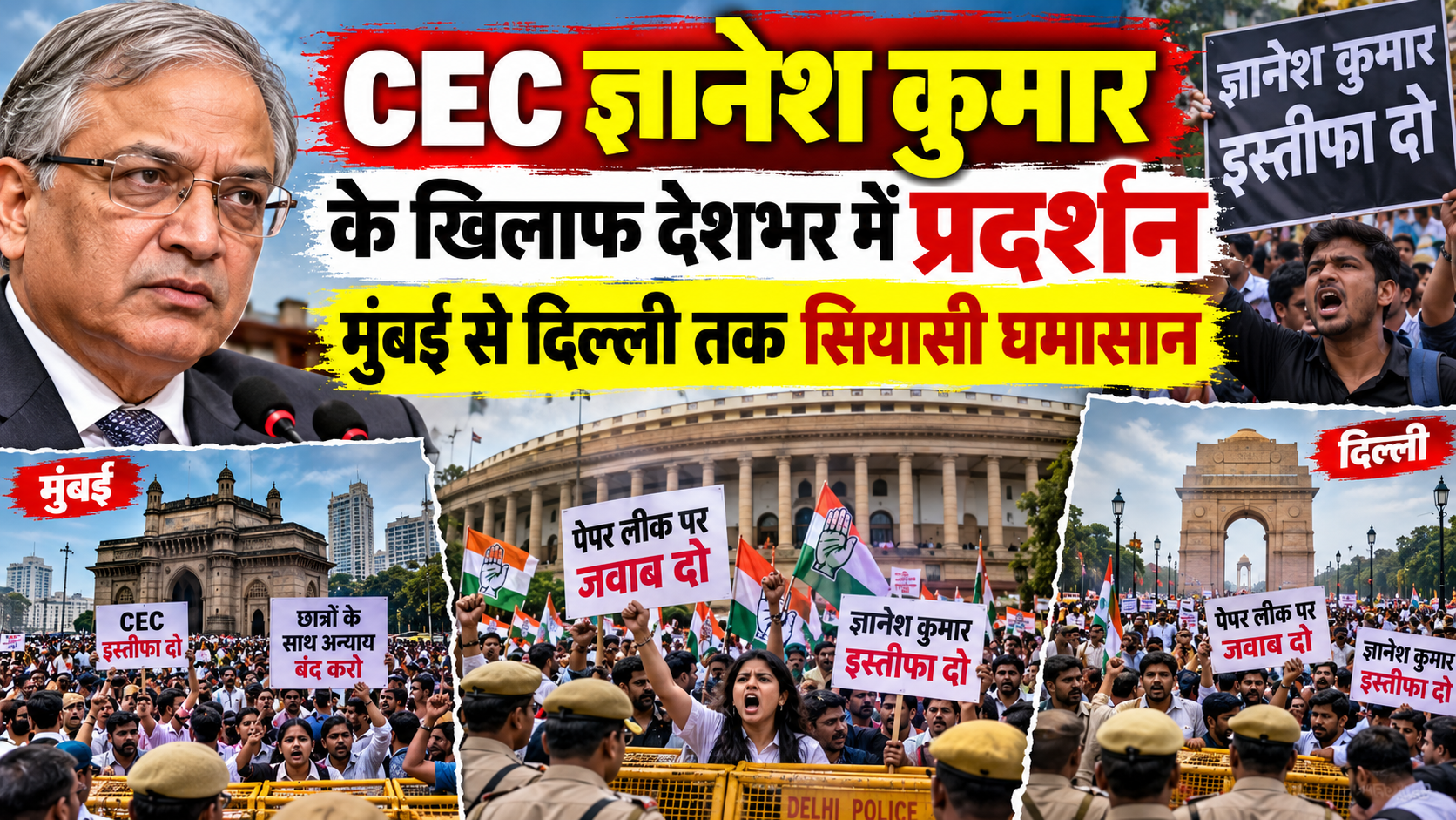 ज्ञानेश कुमार के खिलाफ 3 दिन में 3 प्रदर्शन, उद्धव-राज ठाकरे ने मुंबई में खोला मोर्चा