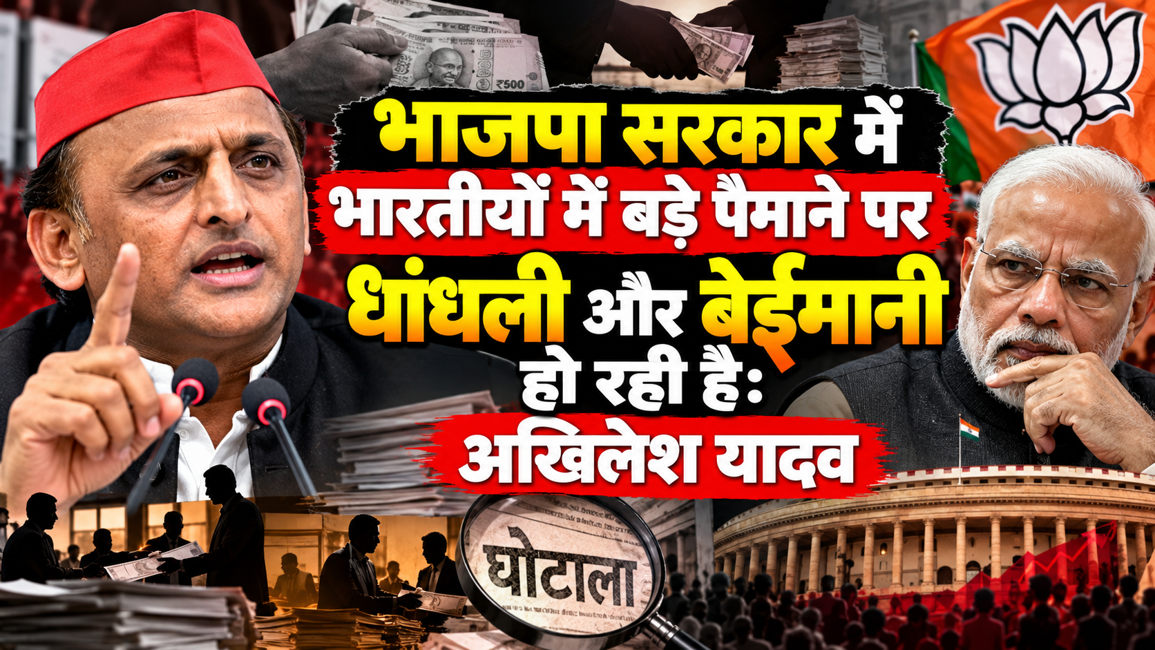 भाजपा सरकार में भारतीयों में बड़े पैमाने पर धांधली और बेईमानी हो रही है: अखिलेश यादव