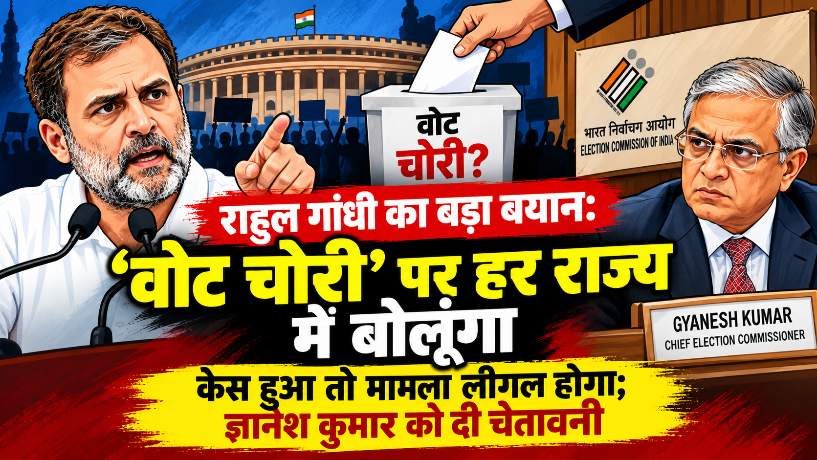 राहुल गांधी का बड़ा बयान: ‘वोट चोरी’ पर हर राज्य में बोलूंगा, केस हुआ तो मामला लीगल होगा; ज्ञानेश कुमार को दी चेतावनी