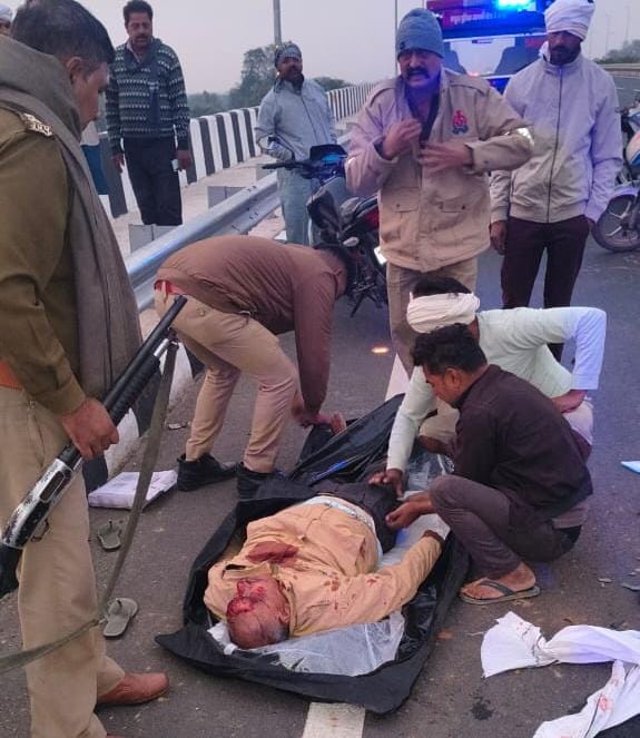 राया मे अज्ञात वाहन ने बाइक पर जा रहे पति-पत्नी में मारी टक्कर पति की मौके पर ही मौत, पत्नी घायल