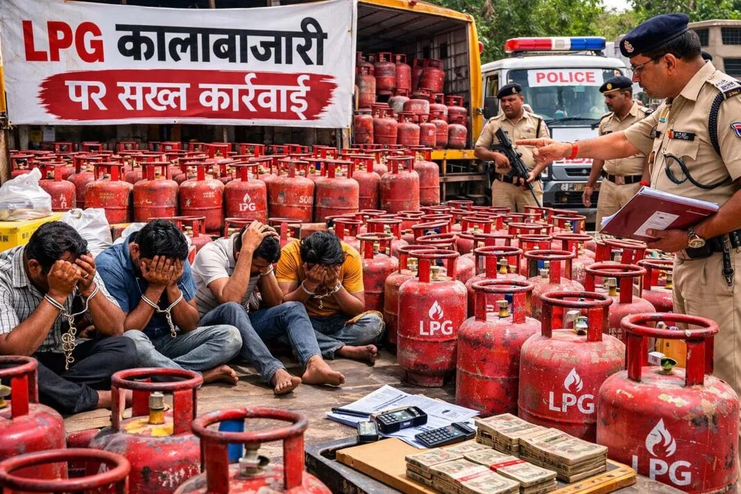 एलपीजी सिलेंडरों की कालाबाजारी पर कड़ी कार्रवाई, 1483 स्थानों पर निरीक्षण व छापे