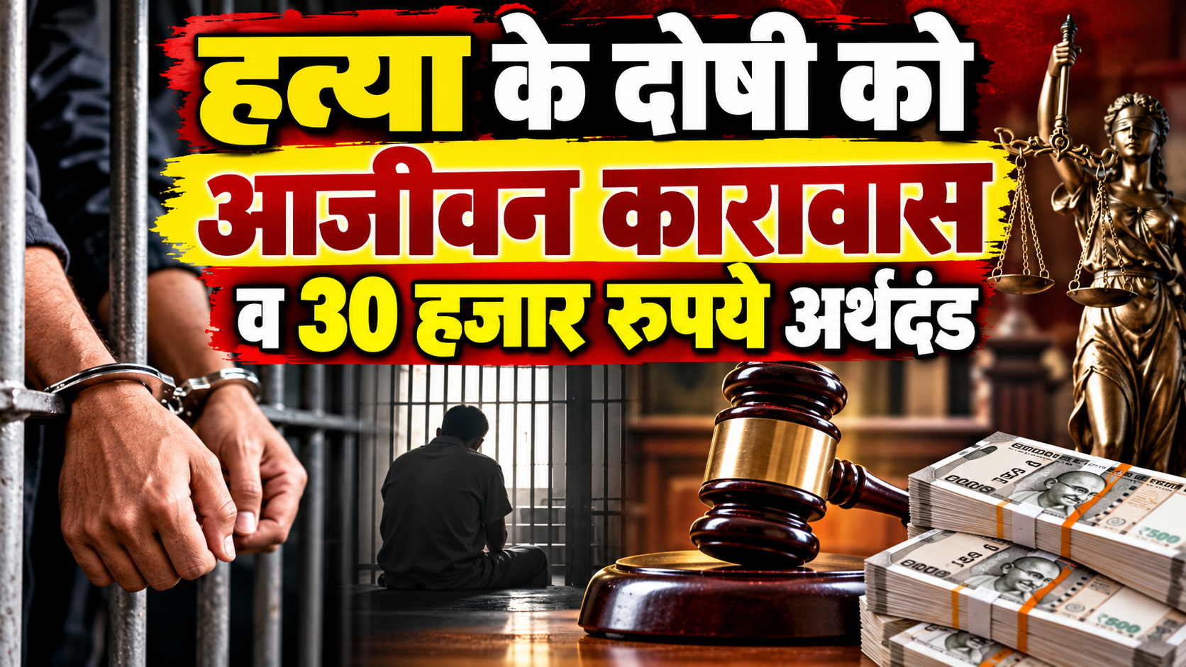 हत्या के दोषी को आजीवन कारावास व 30 हजार रुपये अर्थदंड